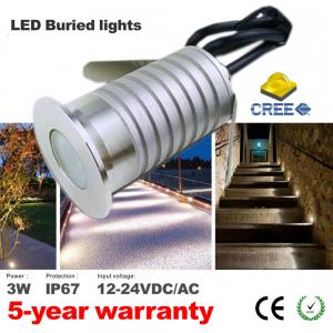 Small Led Patio Lights Decking Lights 3W IP67 Waterproof Recessed Led Inground Light Low Voltage Landscape Lighting