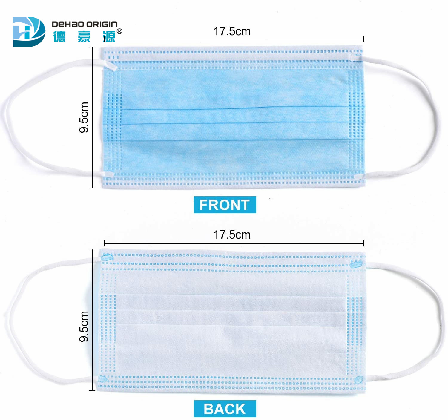 Average Size Smog Proof Personal Protective Respirator 3 Ply Non Woven Face Mask