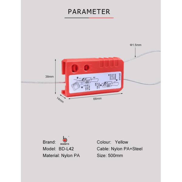 1.5MM Diameter Adjustable Cord Lock Nylon PA Safety Cable Lockout