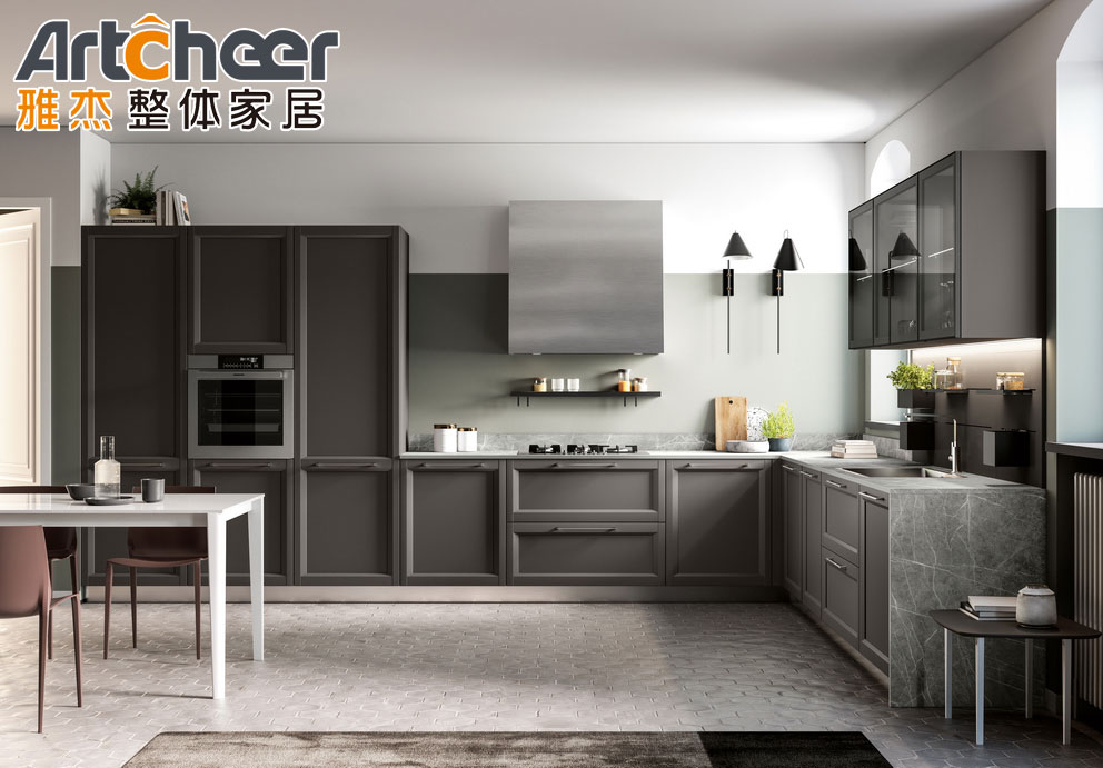 Furniture Solid Wood Kitchen Storage Cabinet Modular Design with Model Wall Cabinet