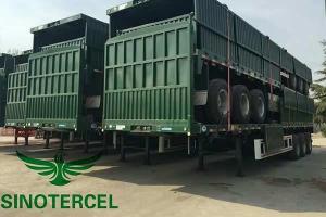 Wholesale 3 Axles Sidewall Semi Trailer 30-60Tons 40ft Shipping Container Trailer from china suppliers