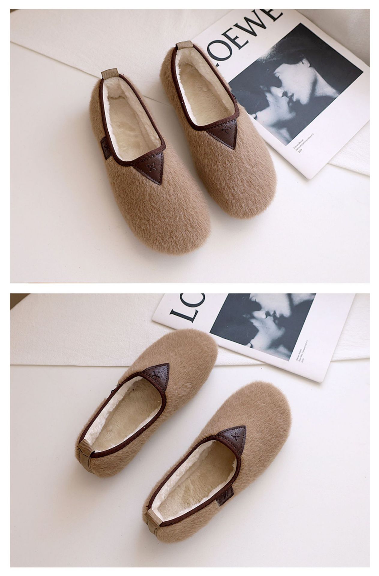 Pregnant Women Cotton Soft Soled Shoes Flat Bottomed Plus Velvet Warm Peasy