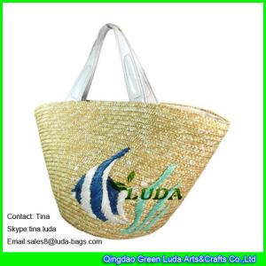 Wholesale LUDA natural wheat straw handbags new designer cute fish straw bags from china suppliers