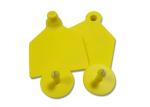 Yellow Animal Identification Tags , Numbered Cattle Ear Tags Options Laser Logo