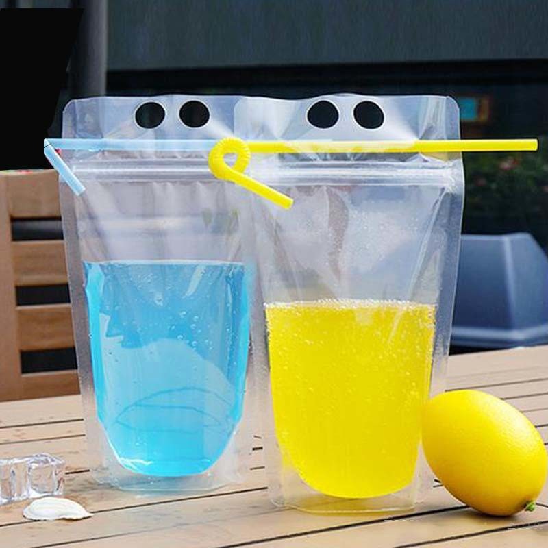 Custom PET Plastic transparent k bag for juice/liquid packing