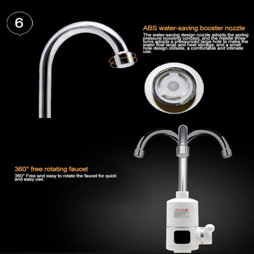 LED Display Digital Control Electric Faucet 220 Volt Bathroom Tap LVD