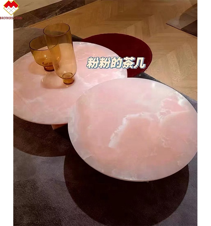 Big Slab Onyx Marble Stunning White Pink Onyx Stone for Wall Panel and Table Top