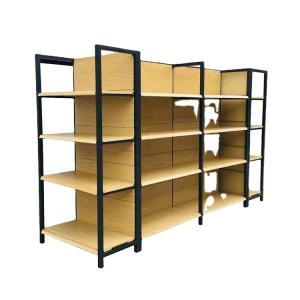 Wholesale Factory customized color size wood grain shelf store supermarket supplies shelves gondola supermarket shelf from china suppliers