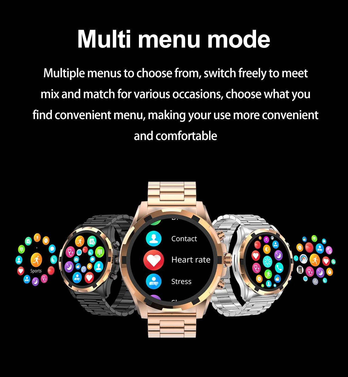 HK98 Amoled Screen Full Touch Sport Fitness Watches IP67 Waterproof Android IOS Watch For Men