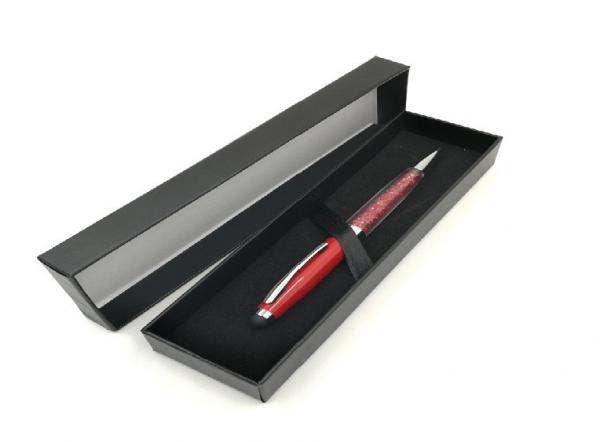 Quality Black Velvet Case Personalized Pen Box 190x80x28 mm Size Brown Color for sale