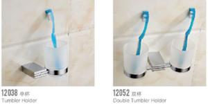 Wholesale Polished Tunbler Cup Holder Metal Bathroom Accessories Zinc Tumbler Brush Holder from china suppliers