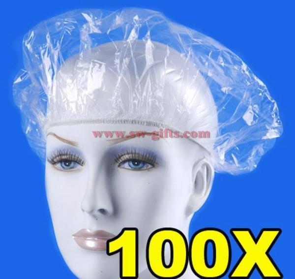 Disposable Hat Hotel One-Off Elastic Shower Bathing Cap Clear Hair Salon