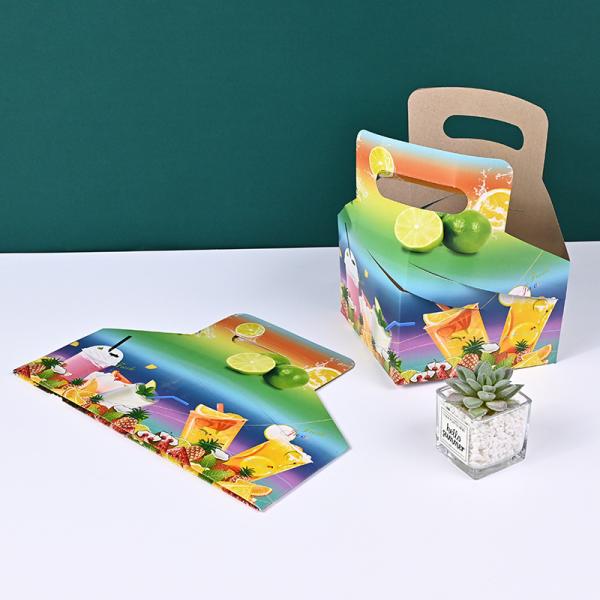 Customizable Printing Disposable Portable Packaging Corrugated Cardboard Shipping Box for Food Delivery
