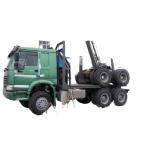 Heavy Duty Truck Howo 6x4 Euro 2 Wood Logging Truck With 2 Axle Trailer