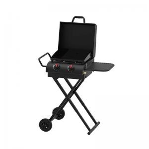 Wholesale 90*80*53cm Black Steel Portable Outdoor Cool Camping Gas Grill With Small Wheels from china suppliers