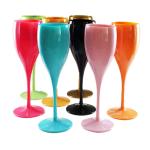Dishwasher Safe Branded Wine Accessories Reusable Plastic Champagne Flutes 150ml