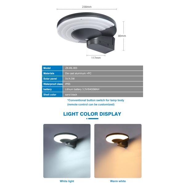 Solar garden wall lights Landscape Spot Light Ip65 Waterproof Aluminium 3-5 Hours Charge Time