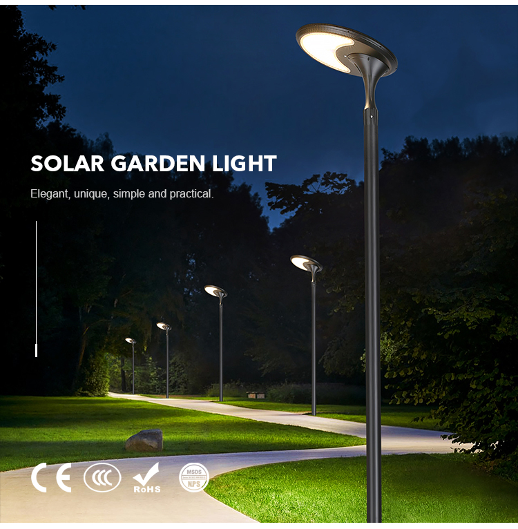 38W Courtyards Integrated Solar Led Street Light Oval Shape Light Control Outdoor Lamp