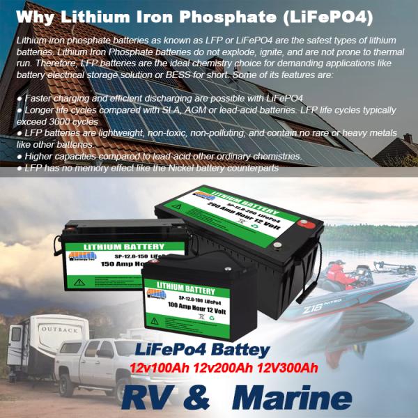Thermal Proof 12v 100ah Lithium Ion Battery LFP 12V Solar Battery 30lbs