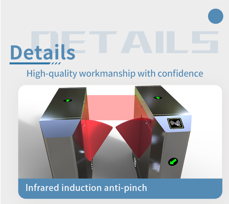 Automatic Revolving Pedestrian Access Security Gate Electric Vertical Swing Flap Barrier Turnstile