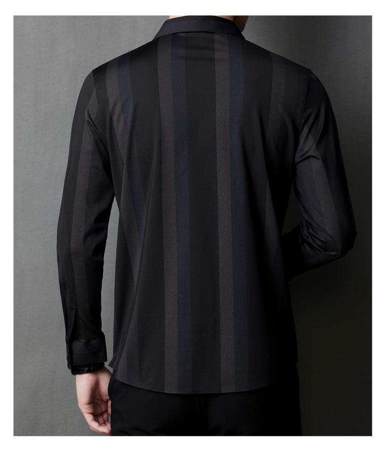 Custom Vintage Printing Plus Size Men's Shirts with Stand Collar and Long Sleeve Style