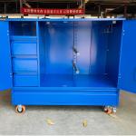 Lockable Large Metal Blue Horse Equipment Saddle Tack Box With 2 Saddle Holders