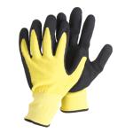 Anti-slip Yellow Black Nylon Knitted Sandy Latex Coated Industrial Safety Work