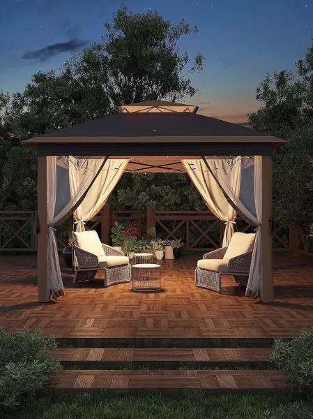 Aluminum Patio Pergola Rust Resistance Long-Lasting UV-Resistant Polycarbonate