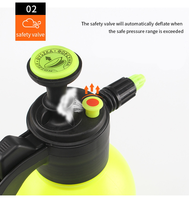 2L PP Hand Pressure Water Mist Bottle Sprayer Pressurized For Garden