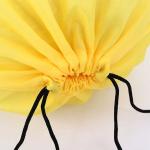 Polypropylene 32*42cm Drawstring Non Woven Bag Yellow 80Gsm For Shopping