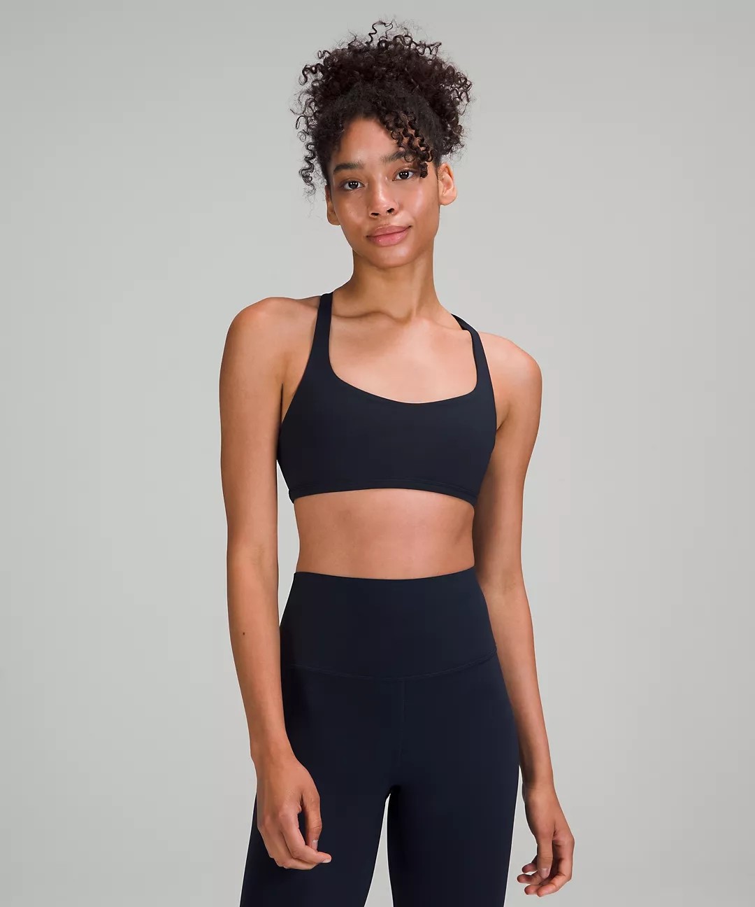 Workout High Impact Sports Bra With Adjustable Straps Cross Back