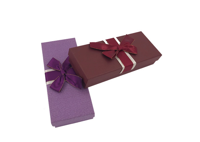Personalised Elegant Cardboard Chocolate Boxes With Dividers / Ribbon Decorated