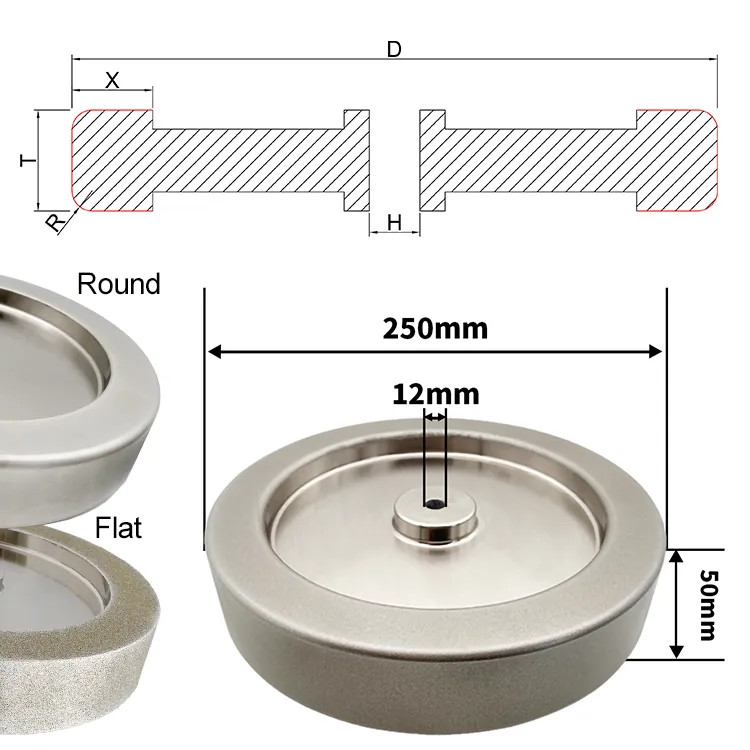 T7 T8 CBN Grinding Wheel Bench Grinder Knife Sharpening 250mm