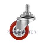 Custom Light Duty Casters 50mm 44Lbs PVC Red Wheel Casters