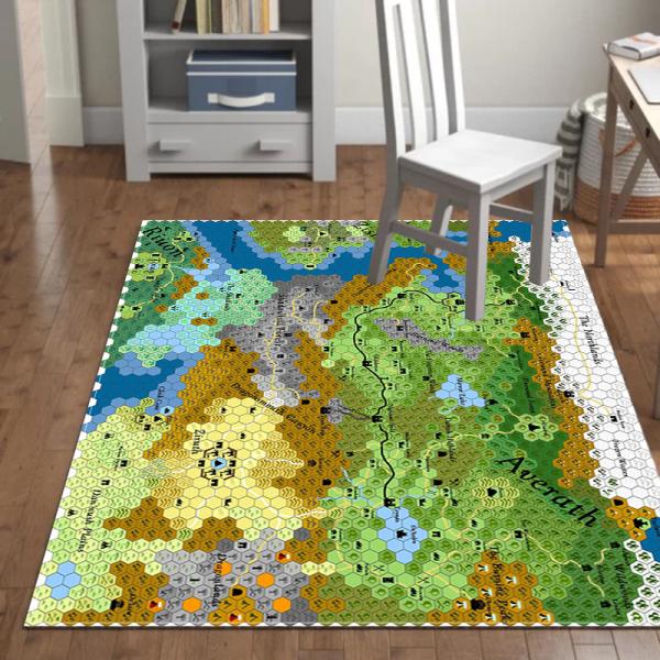Unti-skid Polyester Printed country map Area Rugs and Carpets living room center