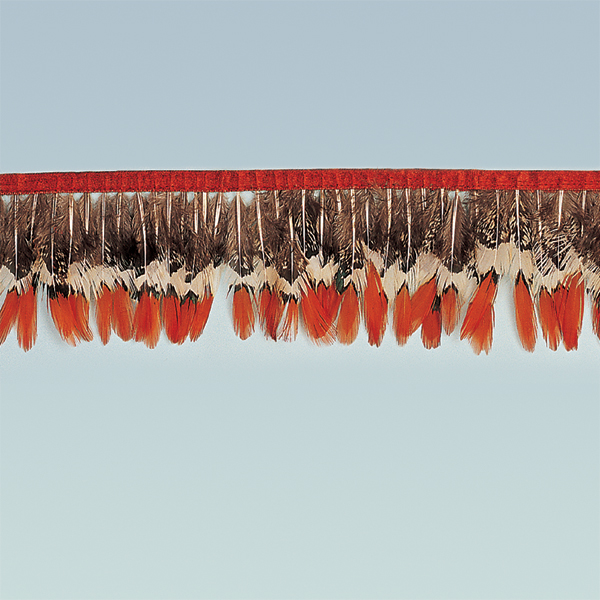 Fringe length 1 yard/meter Pheasant Feather Red Fringe Trim with Satin Ribbon Tape
