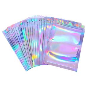 Wholesale Leak Proof Holographic ziplockk Pouches PET Resealable Zipper Bags from china suppliers