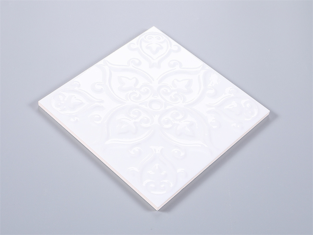 Antibacterial White Ceramic Rustic Tiles 200x200mm For Kitchen And Durable Wall Tile For Living Room