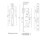 20mm Backset Mortice Door Lock Narrow Stile For Residential Profile Door