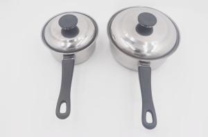 Wholesale 3pcs SKU cookware stainless steel saucepan with single handle european milk boiling pot from china suppliers