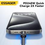 ES-X55 Series Magnetic Absorption Quick Charge Cable USB C To Type C Cable 100W