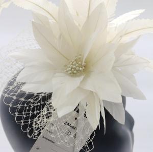 Wholesale 15x30cm Stripped Goose Feather Flower , White Feather Headpiece Millinery Supplies from china suppliers
