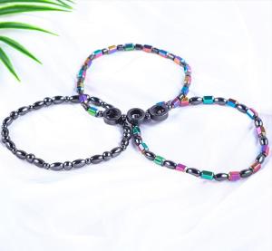 Wholesale Gemstone Bead Slimming Magnetic Hematite Stone Ankle Bracelets With Five Star Symbol from china suppliers