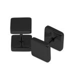 New arrival stainless steel doubled square dumbbell shaped ear studs