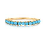 Custom Jewelry Half Turquoise Gold Plated Durable Delicate 925 Silver Rings