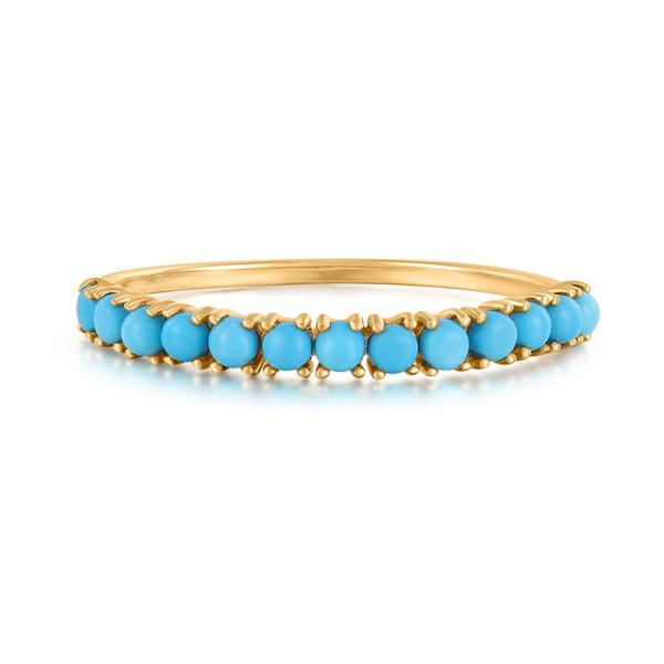 Custom Jewelry Half Turquoise Gold Plated Durable Delicate 925 Silver Rings