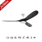 Dimmable Led Ceiling Fan With Led Light Black Solid Wood Blade Dc Motor