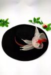 100% Paper Straw Ladies Floppy Straw Hats With Silk Flowers Decoration 85cm*42cm