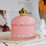 European Style Handmade Footed Glass Candy Jars Unique Shape