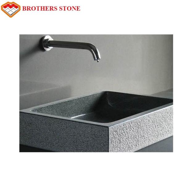Residential Construction Flamed Granite Stone , G654 Granite Bathroom Sink &